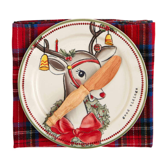 Vintage Reindeer Appetizer Set