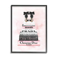 Black Heels Pink Silver Bookstack Glam Fashion Framed