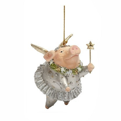 Wishing Pig Ornament Winter White