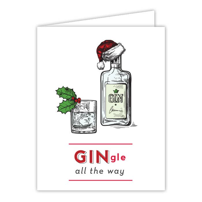 GINgle All The Way  Gin and Cocktail Greeting Card