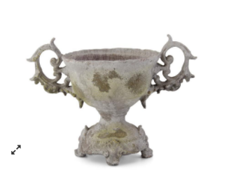 Weathered Gray Resin Compote 10.5 Inch