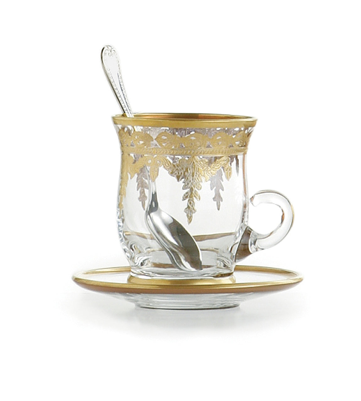 Vetro Gold Cup & Saucer w/Spoon