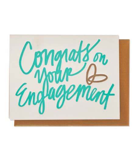 Thimblepress - Congrats On Your Engagement Letterpress Greeting Card