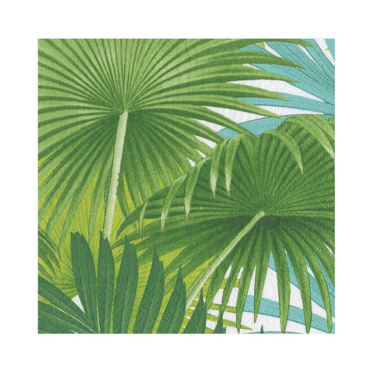 Palm Fronds Paper Dinner Napkins in White - 20 Per Package