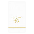 T Hemstitch Script Single Initial Paper Guest Towel Napkins - 15 Per Package