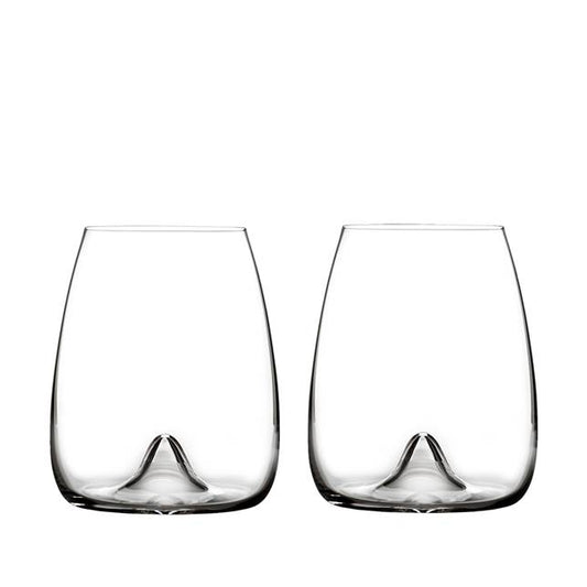 Elegance Stemless Wine Glass, Pair