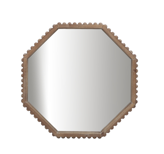 Wood Octagonal Mirror 32in