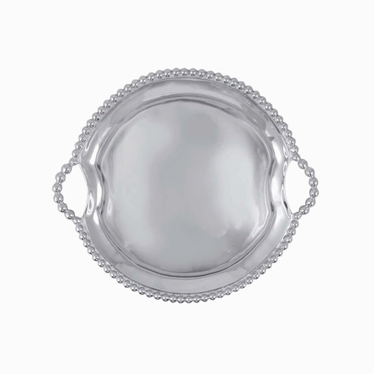 Pearled Round Handled Tray