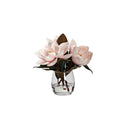 Pink Eva Magnolia Stems in Glass Vase