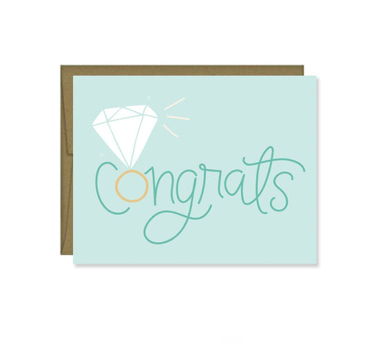 Congrats Engagement Card, Wedding Bridal shower, ring