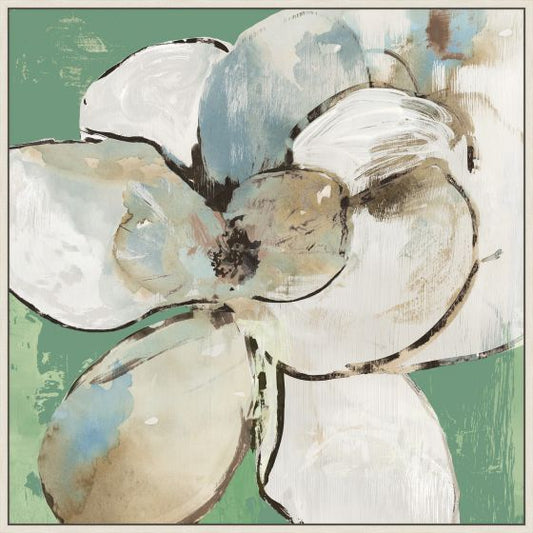 Emerald Flower I on Canvas 39x39