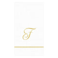 F Hemstitch Script Single Initial Paper Guest Towel Napkins - 15 Per Package