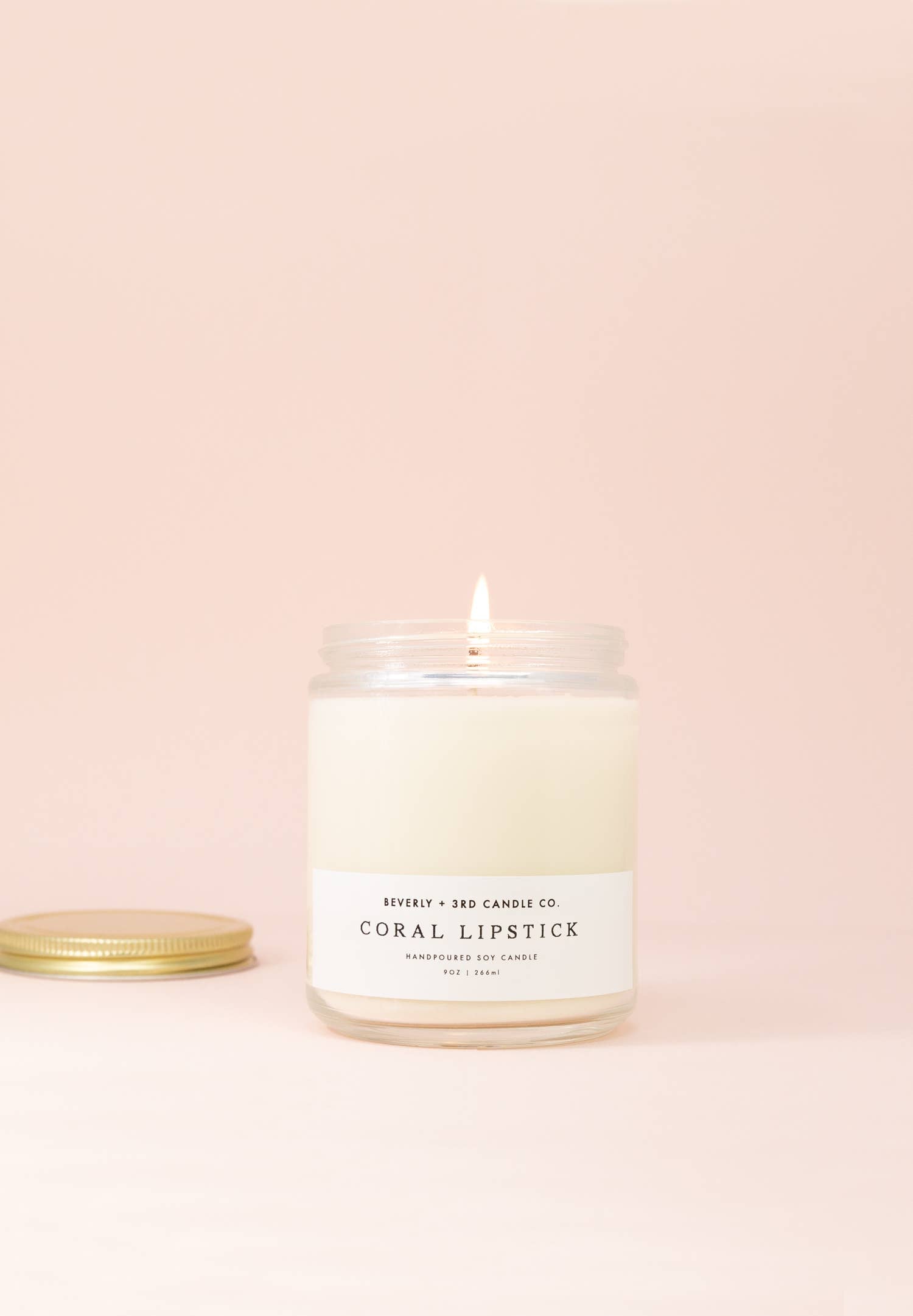 9 oz Coral Lipstick Candle - Regular Wick