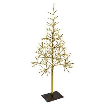 3.5' Shimmering Tree 240L Gold Tape, Star Topper