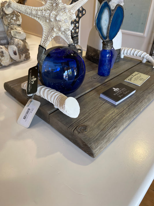 Wood With Horn Handles Tray