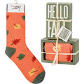 Hello Fall Box Sign & Sock Set