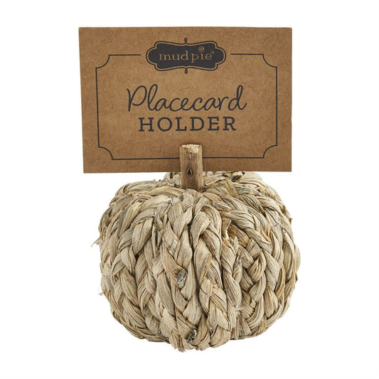 Gray Corn Husk Pumpkin Card Holder