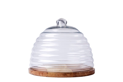 Mongo Wood & Glass Round Hive Food Dome