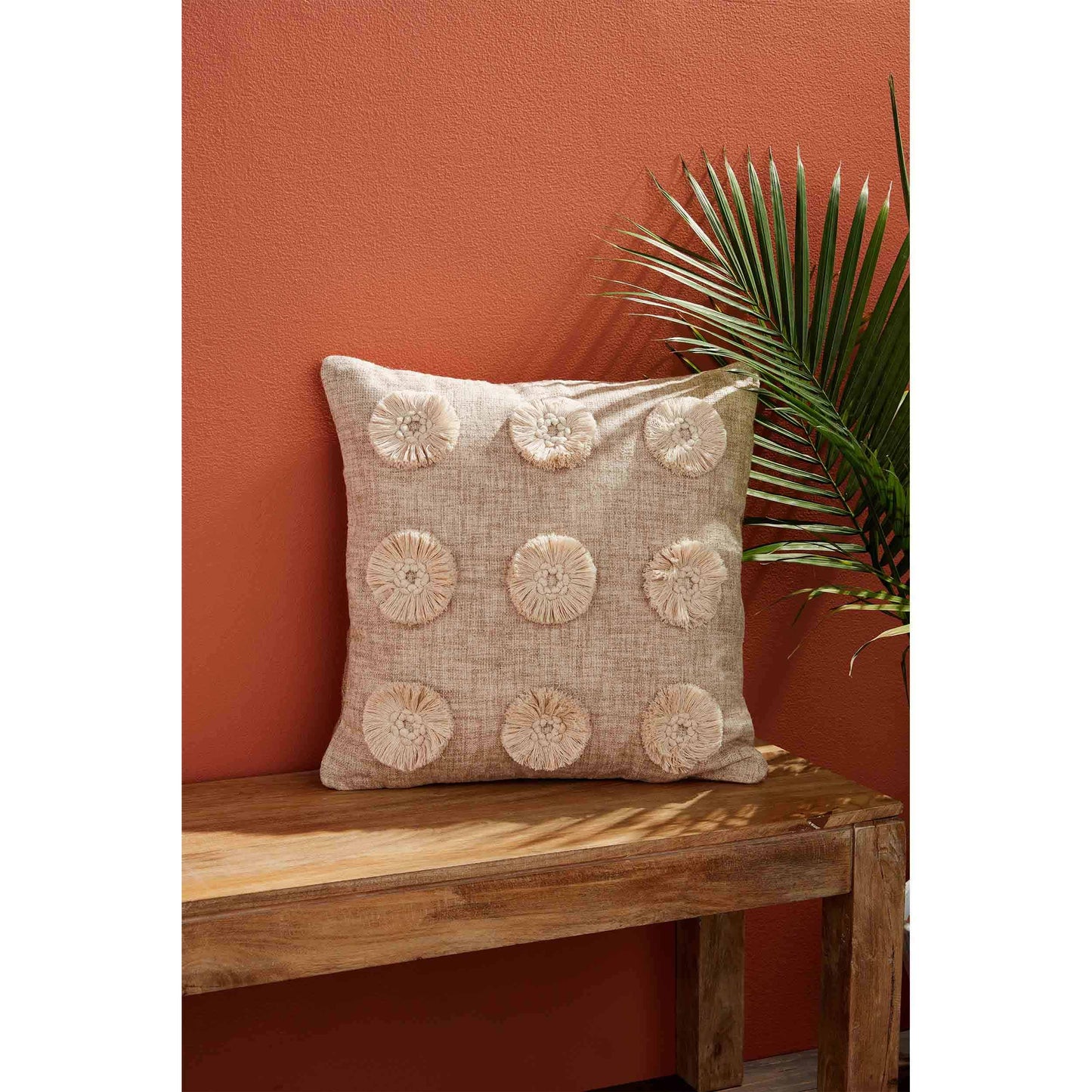 Fringe Dot Throw Pillow