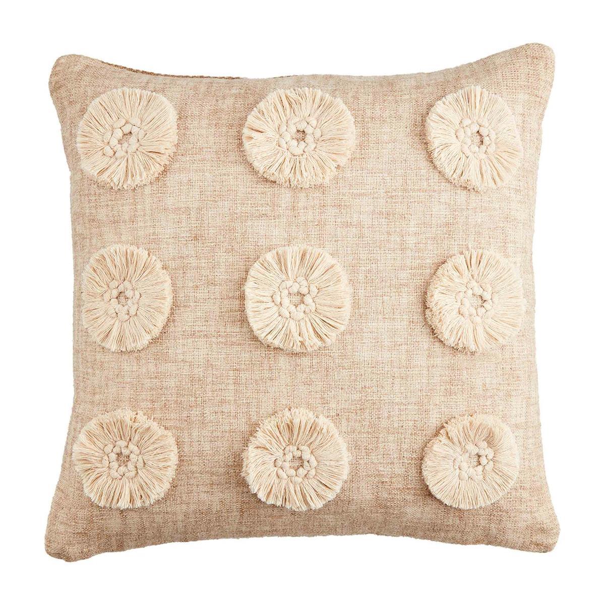 Fringe Dot Throw Pillow