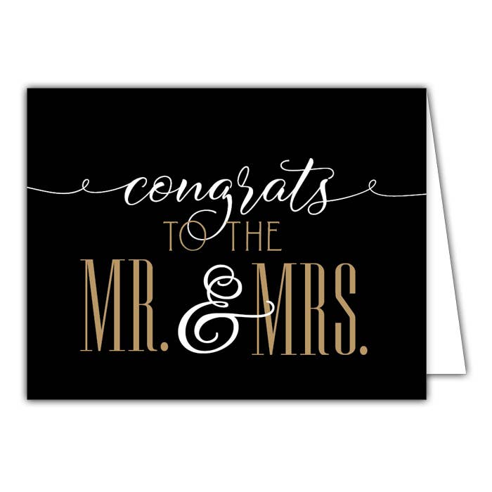 Congrats to the Mr and Mrs Small Folded Greeting Card (1)