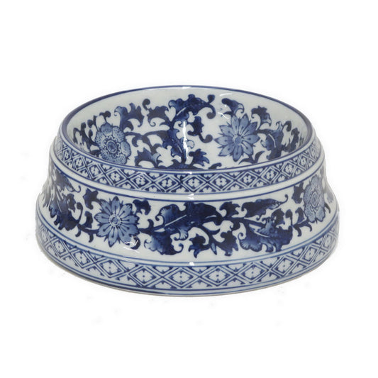 Medium Blue & White Dog Bowl