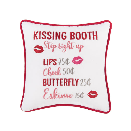 10" x 10" Kissing Booth Embroidered Throw Pillow