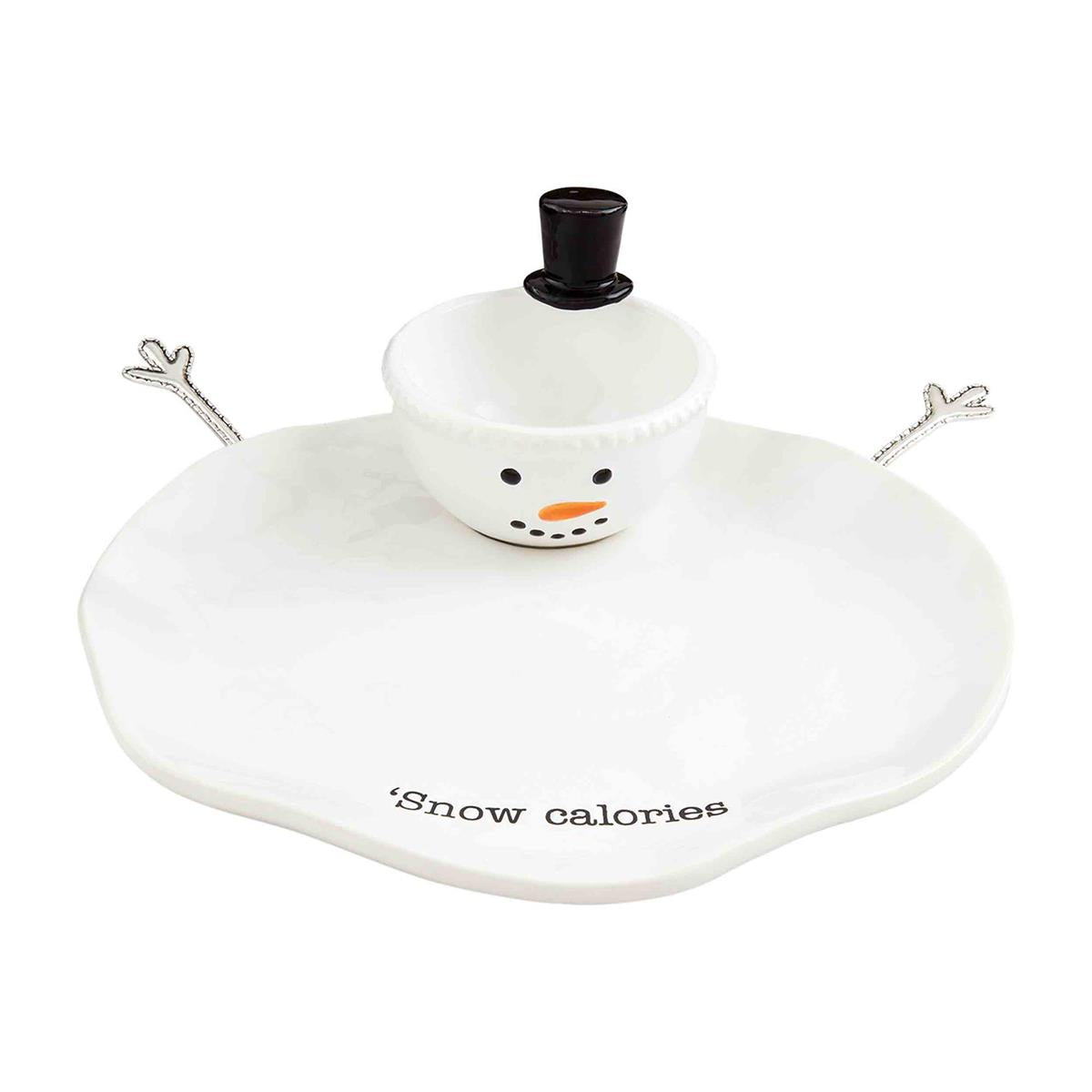 Melted Snowman Chip & Dip Server