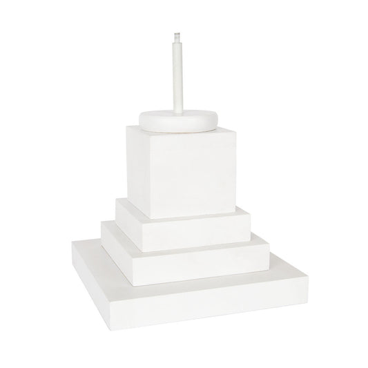 White Wood Display Pole Short