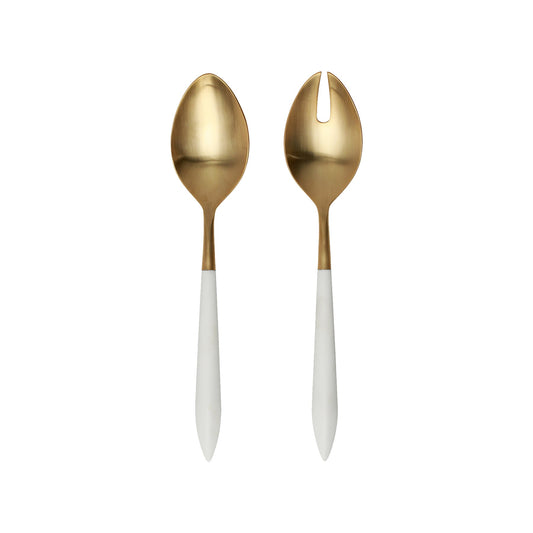 Ares Oro & White Salad Serving Set