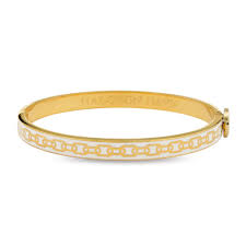 Skinny Chain Cream & Gold Bangle