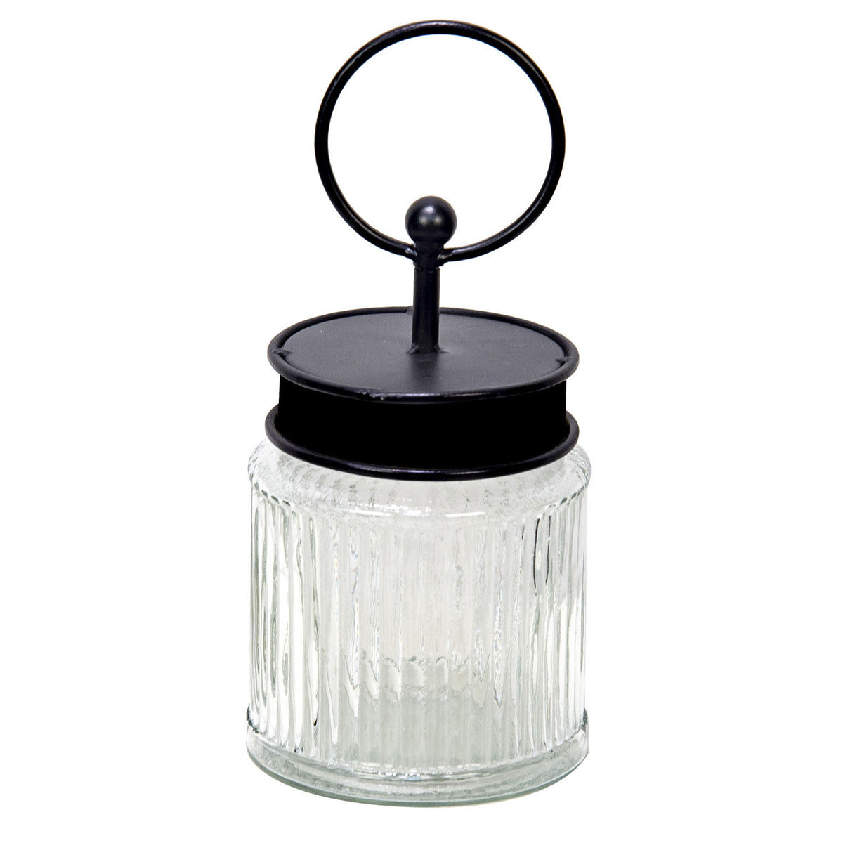 Black Round Glass Jar