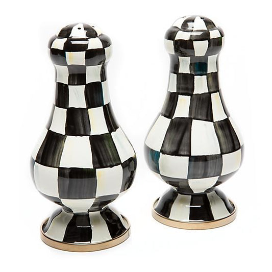 Courtly Check Enamel Large Salt & Pepper Shakers