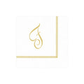 F Hemstitch Script Single Initial Paper Cocktail Napkins - 20 Per Package