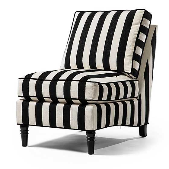 Marquee Black Stripe Armless Chair