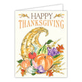 Happy Thanksgiving Handpainted Cornucopia Greeting Card