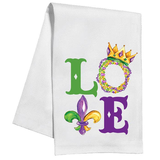 Mardi Gras LOVE Kitchen Towel