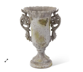 Weathered Gray Rein Urn 14 Inch