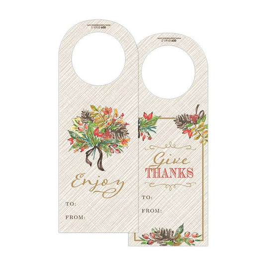 Enjoy Handpainted Thanksgiving Bouquet Wine Tag