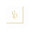 E Hemstitch Script Single Initial Paper Cocktail Napkins - 20 Per Package