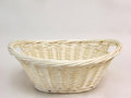 White Oval Basket with Handles