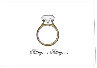 Bling Bling Engagement Ring Wedding Greeting Card