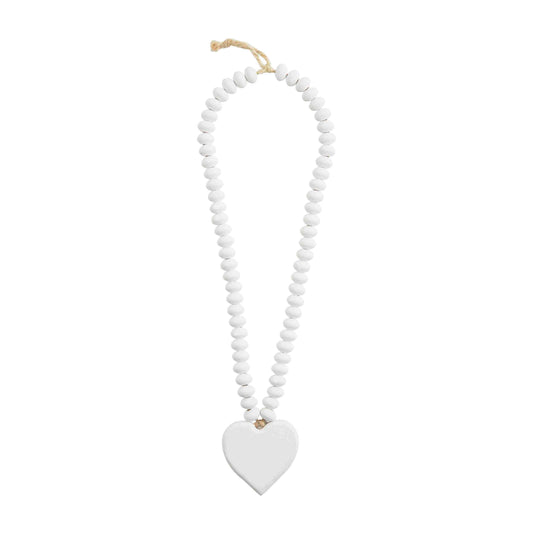 Heart White Bead Decor