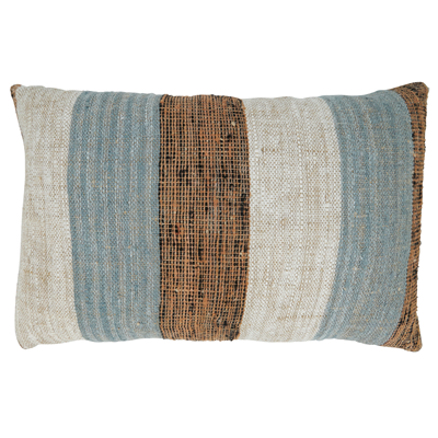 Blue Striped Pillow Oblong
