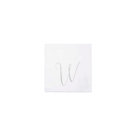 W Papersoft Napkins Monogram Cocktail Napkins (Pack of 20)