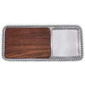 Pearled Cheese & Cracker Server, Dark Wood