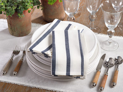 Navy Blue Striped Napkin