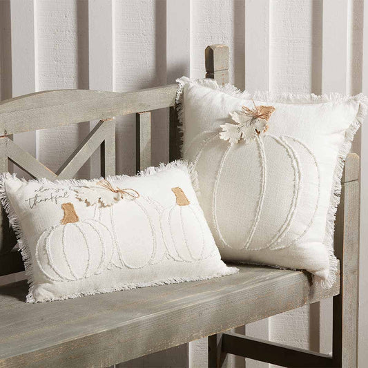 Square White Pumpkin Pillow