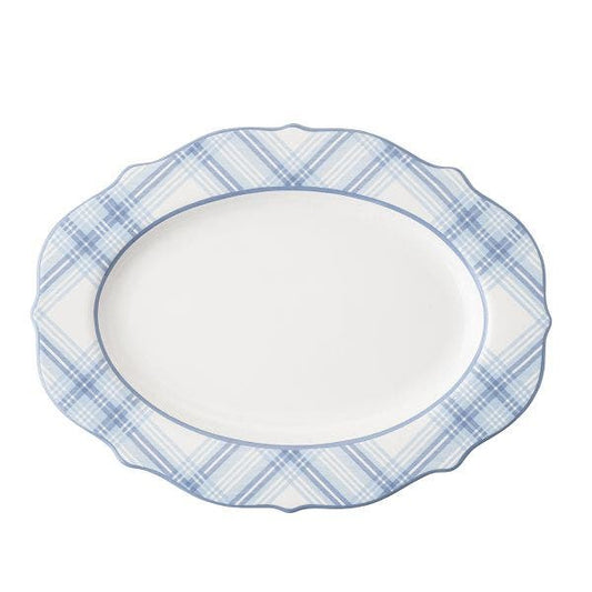 Tartan Chambray Platter 15 in