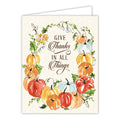 Give Thanks In All Things  Pumpkin Wreath Greeting Card